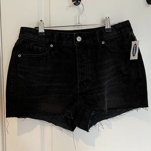 NWT Old Navy Black Distressed High Waist Denim Shorts | Size 6